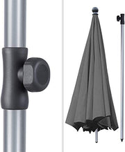 MVPower Ombrellone da Spiaggia, Ø 200 cm Ombrellone Rotondo UV UPF 50+, Ombrellone Inclinabile, per Il Giardino Esterno della Spiaggia Balcone, 200 g/m², Grigio