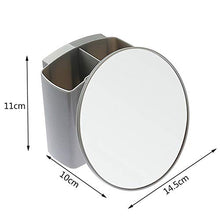 SACKDERTY Specchio per Il Trucco Rotondo, Specchio da Bagno con Scatola portaoggetti, Specchio per Il Trucco per Bagno, Camera da Letto, Soggiorno e dormitorio