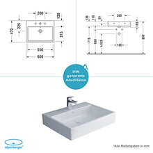 Duravit Vero Air - Lavabo da parete in ceramica sanitaria, 60 x 47 cm, con 1 foro per rubinetto, utilizzabile anche come lavabo sopra, con kit di fissaggio per montaggio a parete