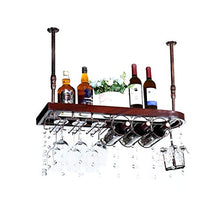 JHGJBJ Porta Bicchiere di Vino in Legno massello Cremagliera del Vino Europeo Hanging Bar a casa armadietto del Vino contatore Upside Down Titolare Calice (Size : 60cmx28cm)