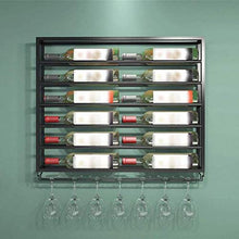 LLT Wine Rack, Della Novità Della Decorazione Della Parete Rack, Wine Rack Mensola Di Vetro a Parete Rack Bottiglia Del Metallo Ferro Vino e Supporto Di Vetro Di Immagazzinaggio Mensola Nero 75 × 10