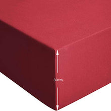 Aisbo Lenzuola Coprimaterasso Matrimoniale con Angoli Tinta Unita Estate 160x200x30cm Rosso