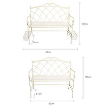 Stool 51.5in panchina Giardino retrò Panca in difficoltà, Panca in Metallo a Due posti con sedute Lounge Patio, Outdoor antiruggine e Resistente alle intemperie Sedia Portico Mobile Ingresso Ponte