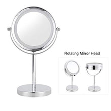 Dekaim Specchio per Il Trucco, Makeup Specchio cosmetico cosmetico a Doppia Faccia con ingrandimento Illuminato a LED