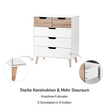 WGYDREAM Comodino Comodino con 5 Cassetti con Credenza con Gambe in Legno Cassettiera per Camera da Letto Bagno Soggiorno Vivaio