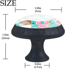 Cartoon Donut Drink Coffee Face Blue Pomelli per Porta Set di 4 Pomelli per Mobili Manopole per Cassetti Cucina Armadio Vetro
