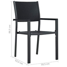 FAMIROSA Sedie da Giardino 4 pz Nere in Plastica Stile Rattan