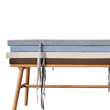 LRuilo - Cuscino per panca lunga per interni, spessore 3/5 cm, 100/120 cm, cuscino per panca con cravatta, 2 o 3 posti, per esterni, colore: marrone, 100 x 35 x 5 cm