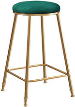 WANGFENG Sgabelli Sgabello da Bar Altezza Bancone da Bar Finitura in Metallo/Ferro per Pub/Ristorante/Cucina Domestica - Seggiolone Senza Schienale con Morbido Cuscino in Velluto - (Blu, Rosa, Verde)