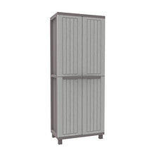Terry Jwood 268 Armadio da Esterno 2 Ante, 3 Ripiani Interni Regolabili, Grigio/Tortora, 68x37,5x170 cm