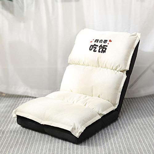 JIAHENGY Easy Comfort Sedia Pieghevole Elegante，Divano Sedia da Terra, divanetto 1 Posto, Sedia Pieghevole Balcone Finestra a bovindo-Bianca