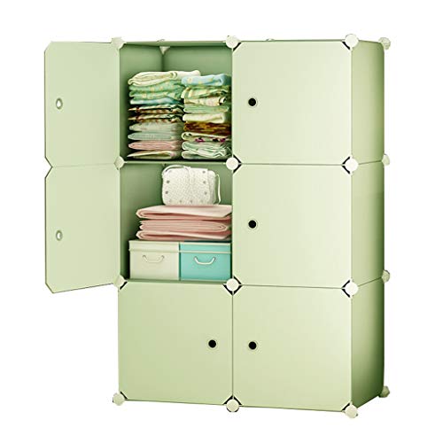Locker Plastic Armadio Armadio Rimovibili Noleggio Divide-Grid Scaffali Abbigliamento Home Camera Dormitorio Rosa 75X47X111CM MUMUJIN (Color : Green)