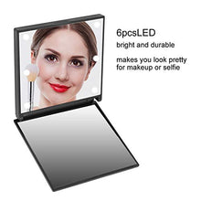 Specchio da trucco, 6 LED Mini, specchio da bagno da controsoffitto, specchio da trucco, portatile, alimentato a batteria, pieghevole tascabile cosmetico
