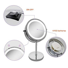 Specchio 7 Pollice a 360 ° Ruota a Doppio Lato cosmetico 10x LED LED a LED Trucco per Trucco