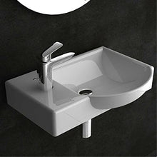 Alpenberger - Lavandino elegante in formato mini, da parete, in ceramica di alta qualità, per il bagno degli ospiti (45 x 32 cm, rettangolare)