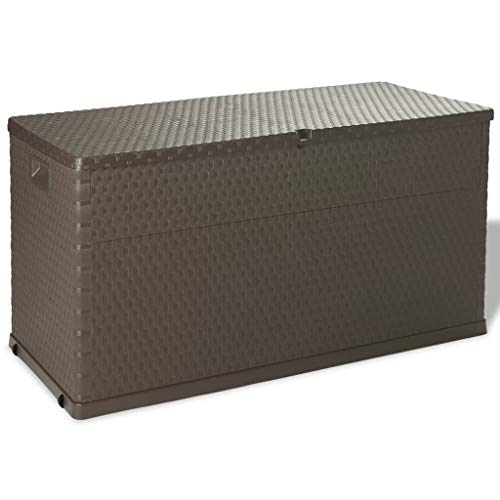 vidaXL Baule da Giardino 420 L Marrone in PP Cassapanca Cassa Contenitore Box