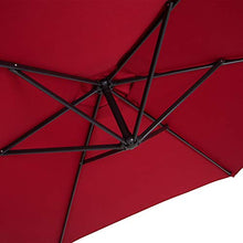 Kingsleeve Ombrellone a Braccio Ø300cm manovella Idrorepellente Alluminio Parasole Giardino Rosso