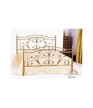 Spazio Casa Letto in Ferro battuto Foglie - Bronzo Anticato, Matrimoniale (Rete 160x190)
