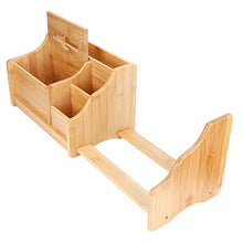Fdit Organizer da scrivania, Organizer da scrivania Estensibile in bambù, Organizer da Tavolo, scaffale per Libri, scaffale per Libri, Supporto Fisso per Forniture per Ufficio