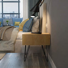 Comodini Comodini da Letto mobili in Legno massello in Acciaio Comodino Bagagli Table Side Hotel End Tables Piccolo armadietto Comodini Letto (Color : Wood Color)