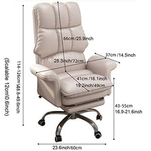 Ergonomico Sedia Gaming Ufficio Computer Sedie da Girevole Ergonomica Poltrona di inclinazione Cuscino Lombare in Pelle PU 1 Pezzo Adatto per Giocare,Bianca