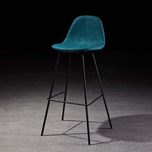 HLL Sgabelli, Elegante Casa 1 Pz Pelle Sedile Bar Sedie Gambe Cucina Colazione Bancone Sgabelli Metallo Sgabelli Alti Sgabelli Design Moderno,Blu Scuro,45X43X65Cm