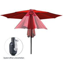 Hengda 300 cm Ombrellone Parasole Protezione Solare UV30+ Struttura in Acciaio con manovella 38 mm Parasole da Esterno Ombrello da Spiaggia Bar Giardino Mare Piscina-Rosso