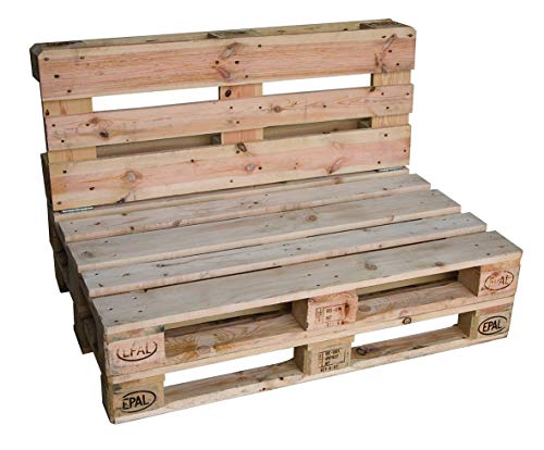 clc Divano divanetto Pallet a 2 posti EPAL per Esterno -Made in Italy- Legno Verniciato, 120x80x78