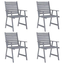 FAMIROSA Set Pranzo da Giardino 5 pz in Legno Massello di Acacia Grigio-7853