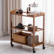 Duan hai rong DHR- 3-Tier Bamboo Carrello con Ruote, Mobile Service Spesa, Legno Commerciale Utility Carrelli, for Bellezza, Parrucchiere, Benessere, Cucina cassetti ristorazione Trolley Bagagli