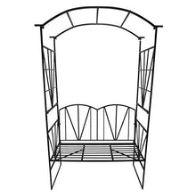 Outsunny Panchina da Giardino 2 Persone con Pergolato Metallo 115 x 59 x 203 cm Nero