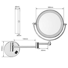 Specchi da Barba a Parete, ingrandimento 10X, per Superficie Girevole Hotel Vanity Two con Finitura cromata USB Ricaricabile