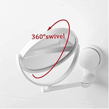 Specchio cosmetico a ventosa per doccia, specchio di bellezza fissato a parete, con Razor Hook, girevole a 360 gradi, potente centrifuga sottovuoto, lavabile e riutilizzabile