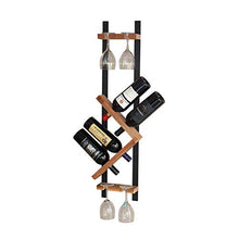 Portabottiglie da tavolo Cremagliera del vino appeso a parete in legno massello Cremagliera del vino appesa a parete in metallo semplice (può ospitare 4 bottiglie) Portabottiglie e armadietti da cucin