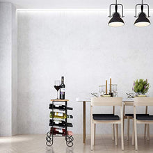 Relaxdays Scaffale per 12 Bottiglie di Vino 2in1 Cantinetta & Mobile HLP 64x46x37 cm, Metallo e Legno di Mango, Naturale
