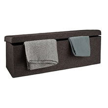 Relaxdays 10019049_93 Cassapanca Pouf Pieghevole, Tela, Marrone, 114.0x38.0x38.0 cm
