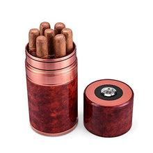 SHYPT Portatile da Viaggio in Pelle Cigar Humidor - Wearable e sigillabile Portable Desktop Cedar Legno ricoperto Humidor