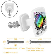 Calcio arcobaleno 4 PCS Pomelli per Porta, Pomolo per Mobile, Pomelli per Mobili con Viti, Maniglia per Armadietto, Pomelli per Porta, Pomelli per Cassetti per Porta, Armadio, Cassetto e Credenza