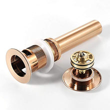 SHDJYR Scarico per lavabo Scarico per Bagno in Ottone Massiccio Scarico per lavabo in Oro Rosa Scolapiatti per lavabo con Scarico a Pressione Scarico per lavabo con sgocciolatoio Nero