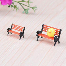 QULONG Ornamenti da Giardino Creativo da Esterno Mini Panchina da Parco Modello Ornamento in Miniatura Micro Paesaggio Giardino Decorativo per la casa L