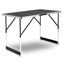 WOLTU CPT8121sz Tavolo da Campeggio Picnic Giardino Pieghevole Portatile Altezza Regolabile in MDF Nero 100x60x73/94cm