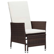 vidaXL Set Divani da Giardino 3 pz con Cuscini in Polyrattan Marrone