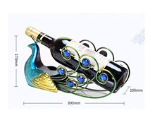 FAGavin Wine Rack Controsoffitto Portapacchi Staffa Decorazione Desktop Salva Spazio Freestanding Vino Armadio Portaoggetti Decorazione della Casa Blu Pavone