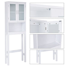 DREAMADE Mobile Scaffale sopra Toilette Armadio Alto per Lavatrice da Bagno in MDP Salvaspazio, Bianco