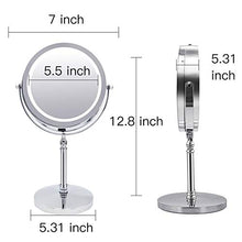 Specchio 7 Pollice a 360 ° Ruota a Doppio Lato cosmetico 10x LED LED a LED Trucco per Trucco