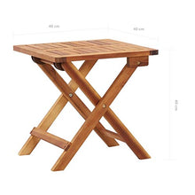 Tavolo da giardino pieghevole quadrato, in legno di acacia, per esterni, balcone, terrazza, 40 x 40 x 40 cm