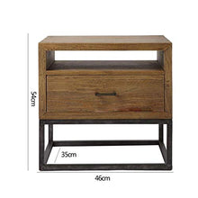 Comodino Vintage in Legno massello di Pino con cassettiera Camera da Letto con cassetti Armadio Semplice in Ferro battuto FANJIANI