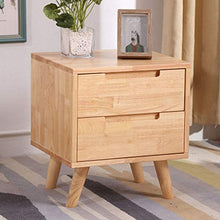 Comodino Nordico Tutto in Legno massello, Camera da Letto Semplice 2 Strati Mini Armadio Piccolo Cuscinetto 300KG-50x42x40cm FANJIANI