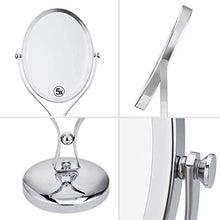ADSE Specchio da Trucco Specchio da Tavolo con piedistallo per Camera da Letto del Bagno, ingrandimento 5X Specchio da Barba Specchio cosmetico a Doppia Faccia