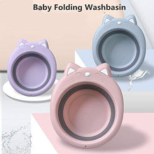 Bacino Bacino Pieghevole Benna Silicone Pieghevole Lavabo casa in Materia plastica Face Wash Basin Bambino Bagno Tool, Blu